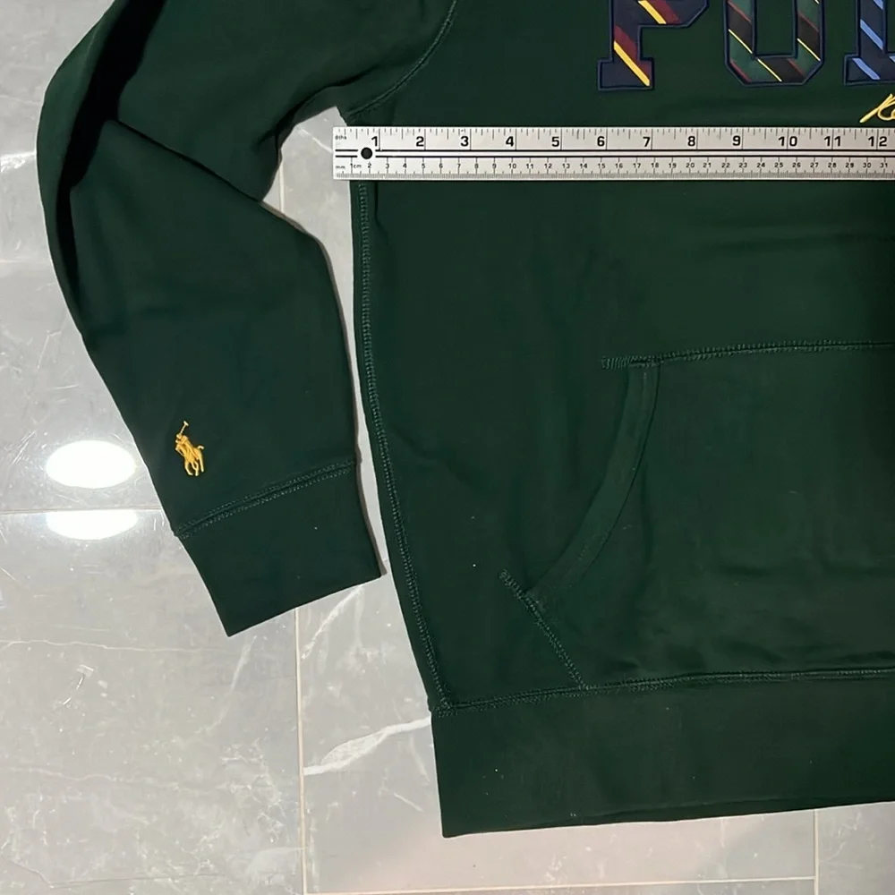 NWOT Polo Ralph Lauren Men’s Hoodie Patches Logo Front Green